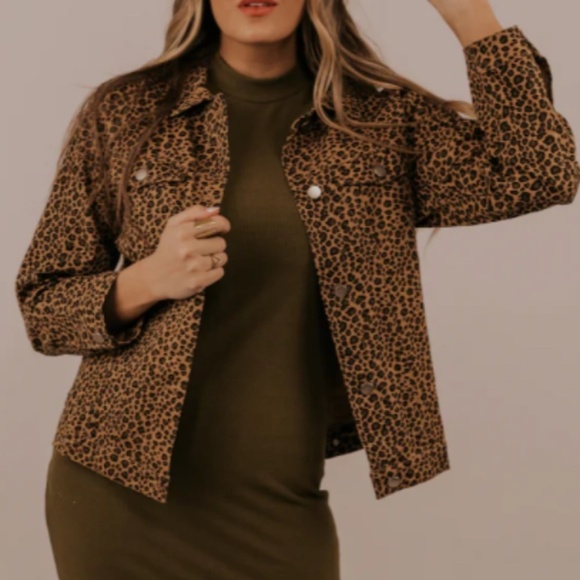Roolee Leopard Denim Jacket - Picture 1 of 2